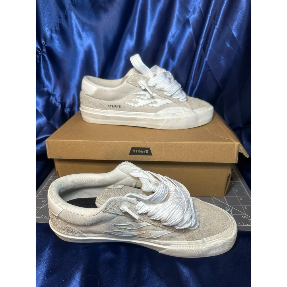Straye Logan Puff Flame Skate Shoes, Cream, Men's 10 Women 11.5 SLG1508